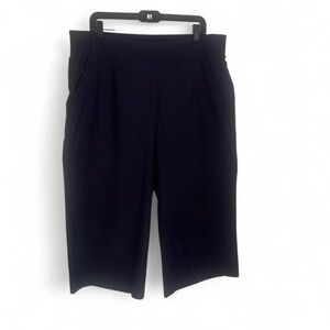 Quince performance tech wide leg navy blue pleated cropped pants size XL